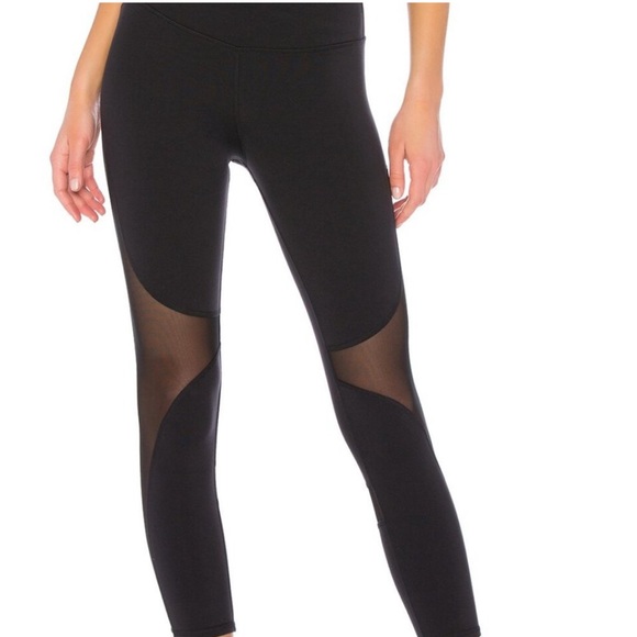 Alo Sheer Detail Black Leggings - Picture 2 of 12